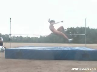 Terrific Asian feature Runs Naked And Jumps